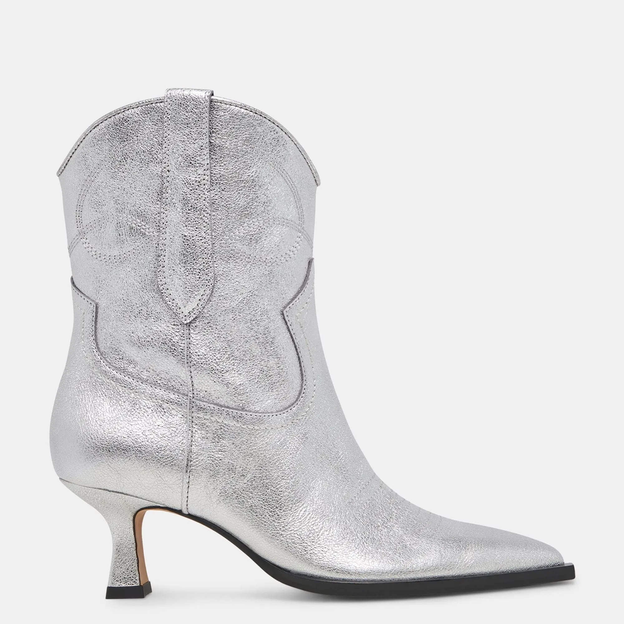 Reformation Angel Booties Silver Metallic Leather