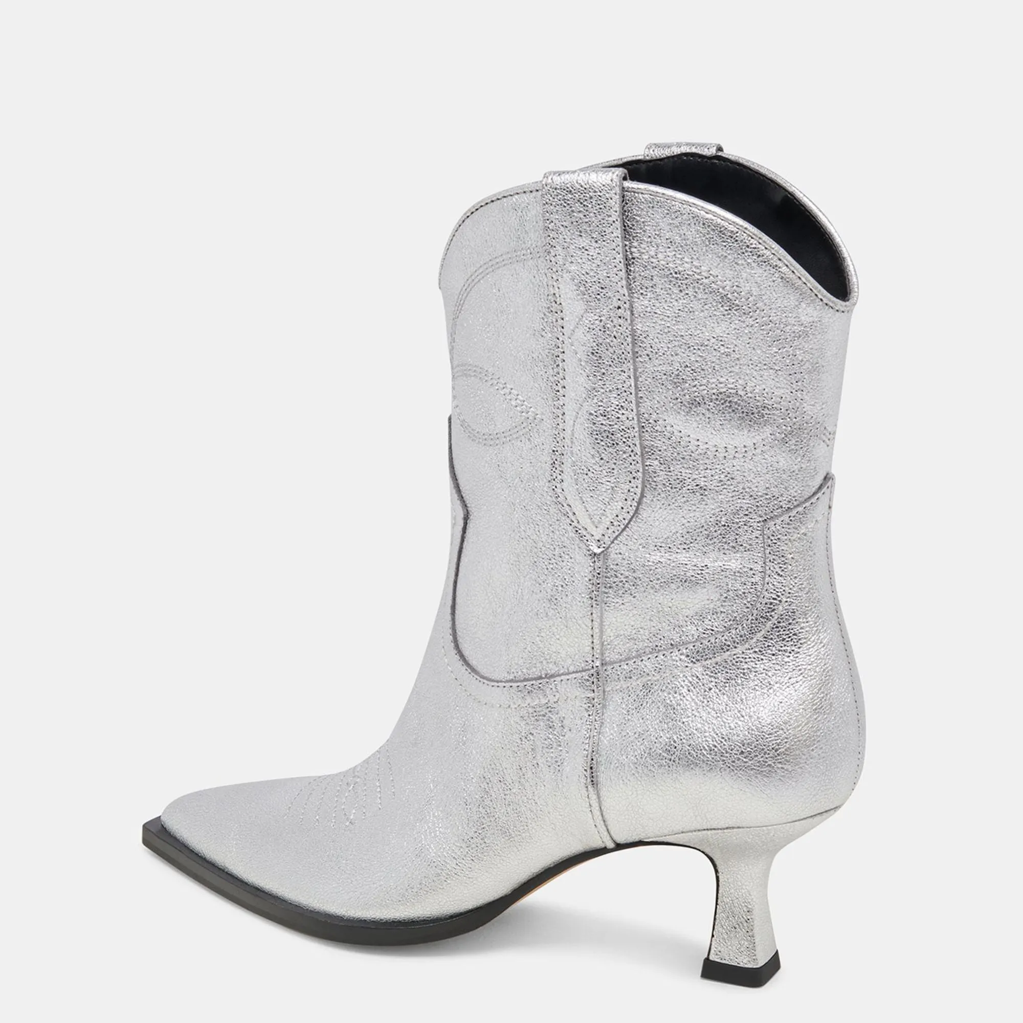 Reformation Angel Booties Silver Metallic Leather