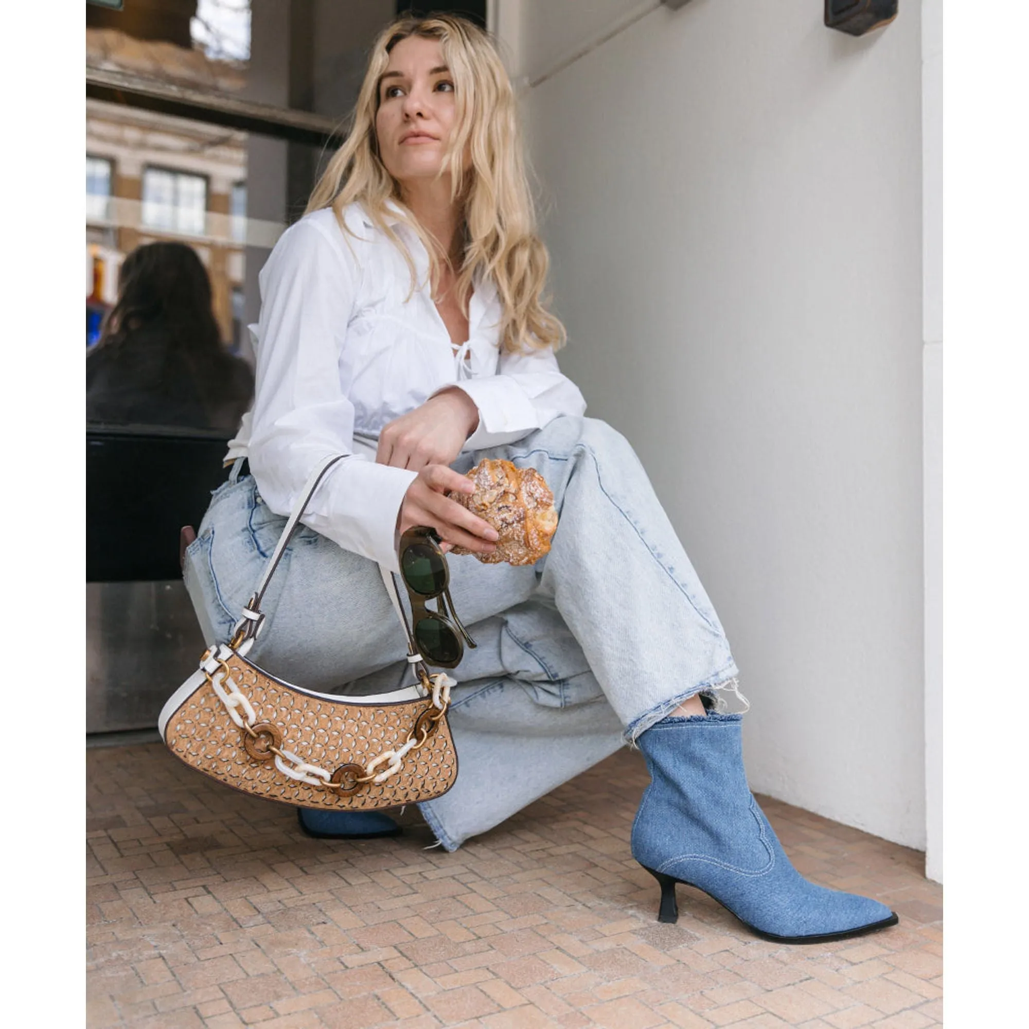 Reformation Austin Boots Blue Denim