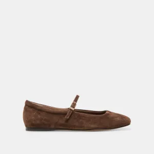 REYES BALLET FLATS DK BROWN SUEDE Dolce Vita