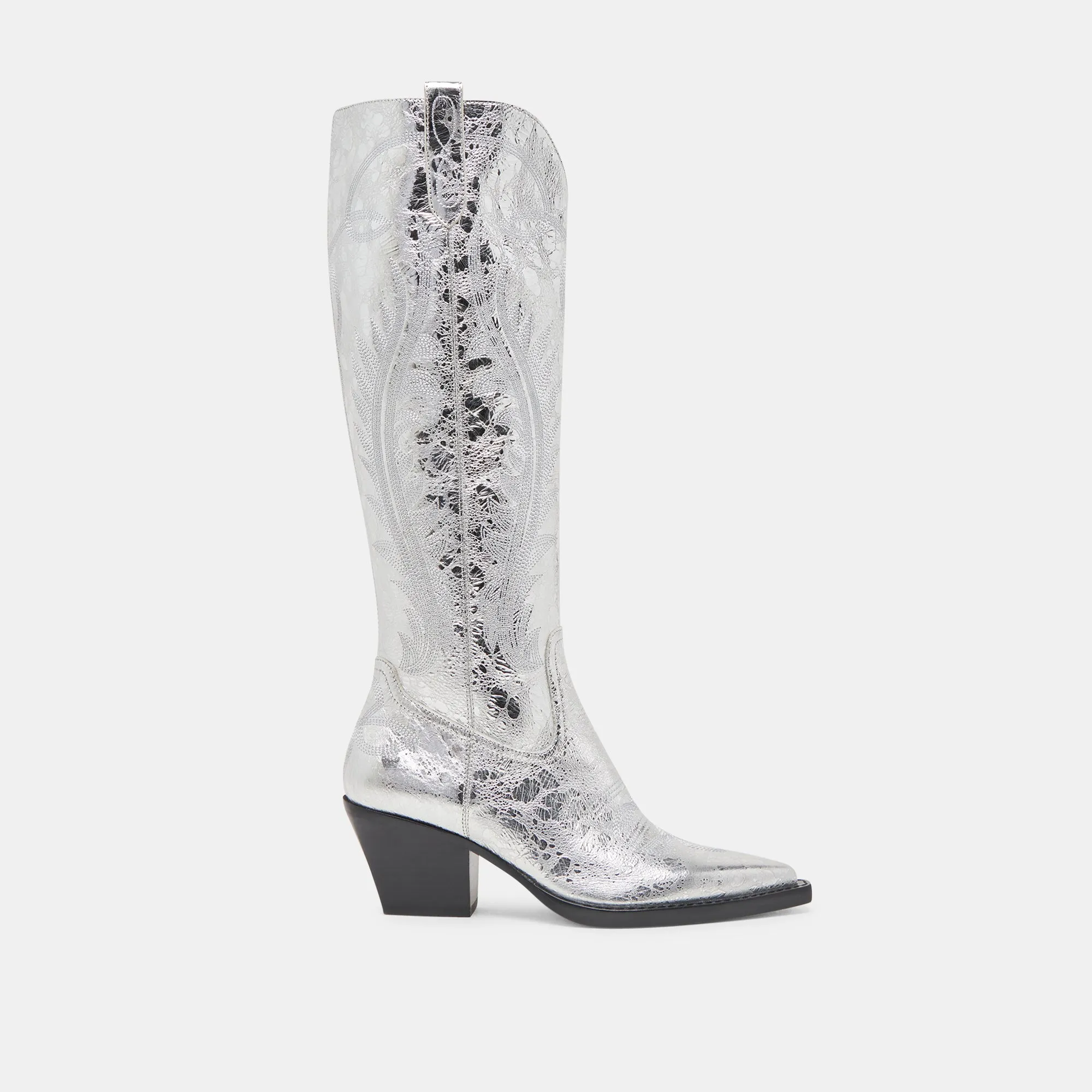 RYATT BOOTS SILVER DISTRESSED LEATHER Dolce Vita
