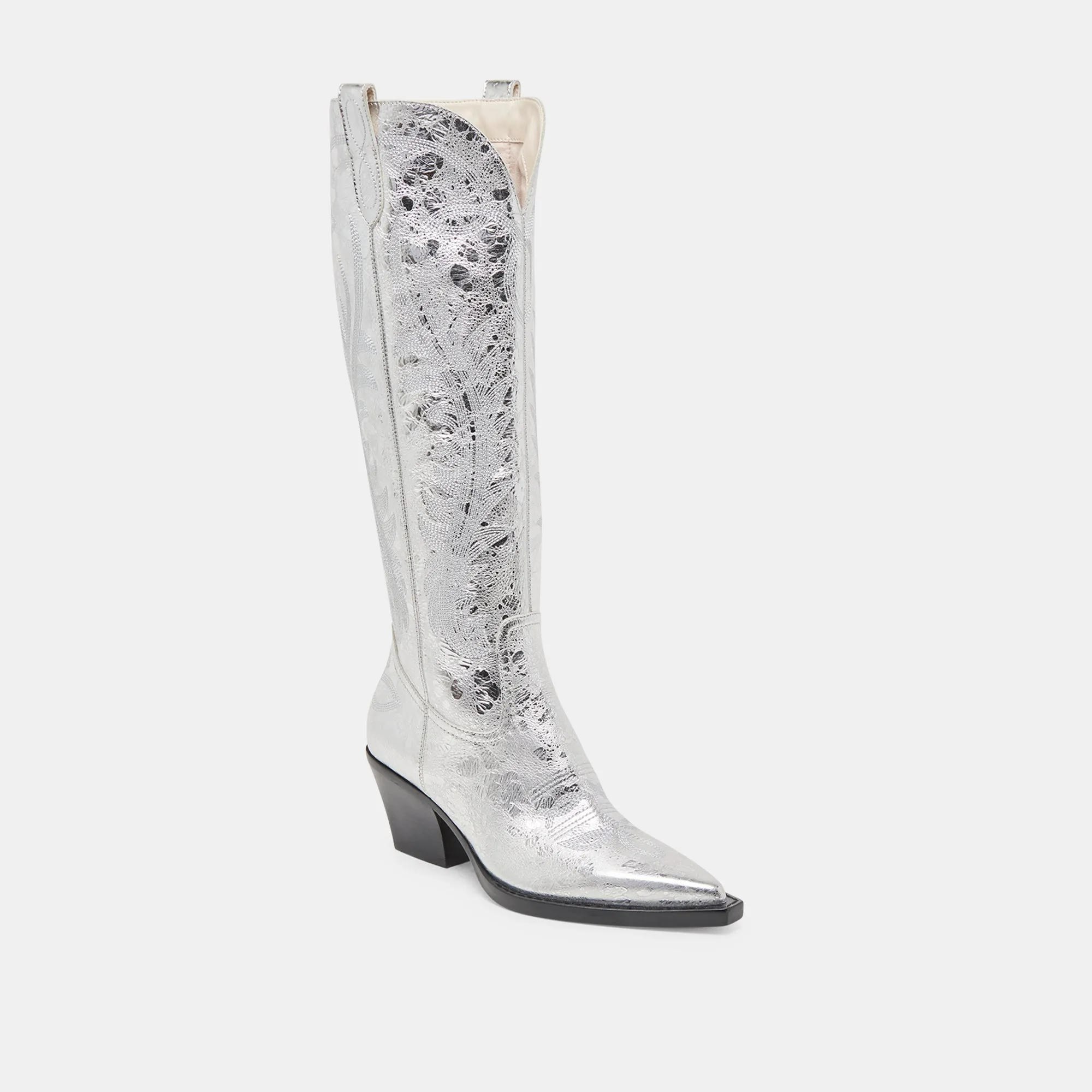 RYATT BOOTS SILVER DISTRESSED LEATHER Dolce Vita