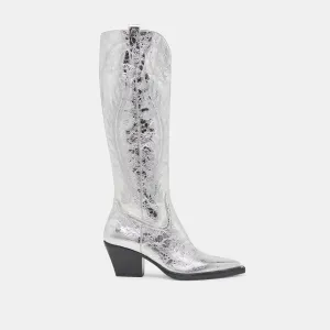 RYATT BOOTS SILVER DISTRESSED LEATHER Dolce Vita