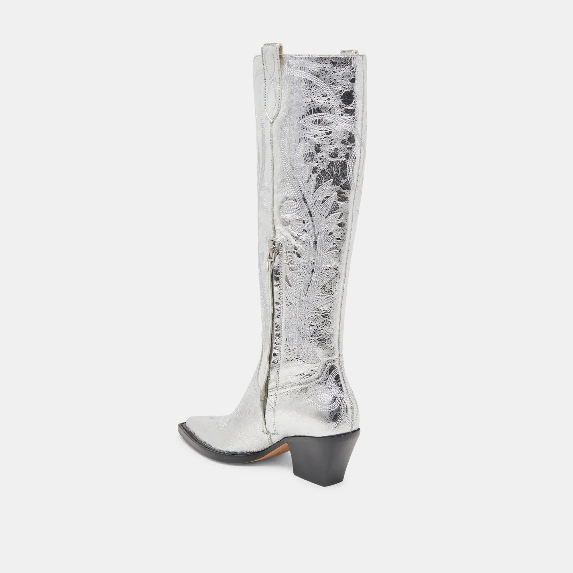 RYATT BOOTS SILVER DISTRESSED LEATHER Dolce Vita
