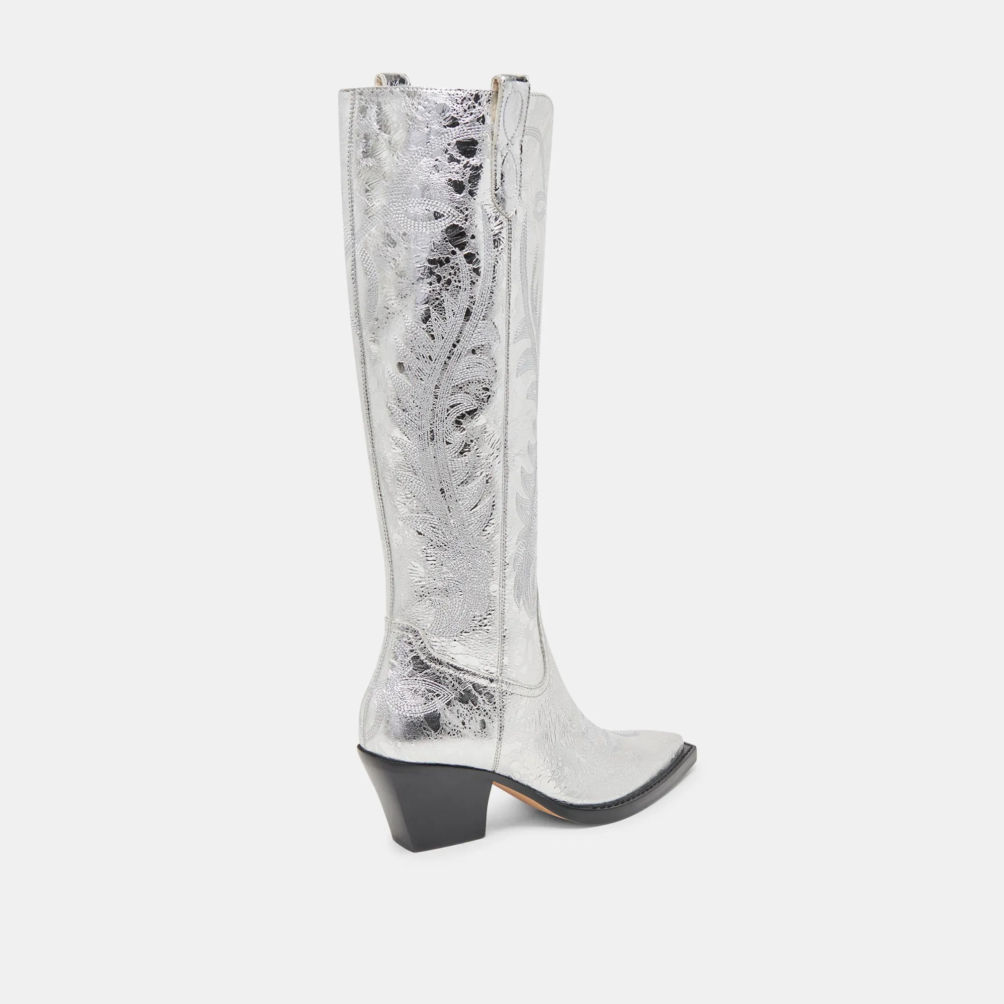 RYATT BOOTS SILVER DISTRESSED LEATHER Dolce Vita