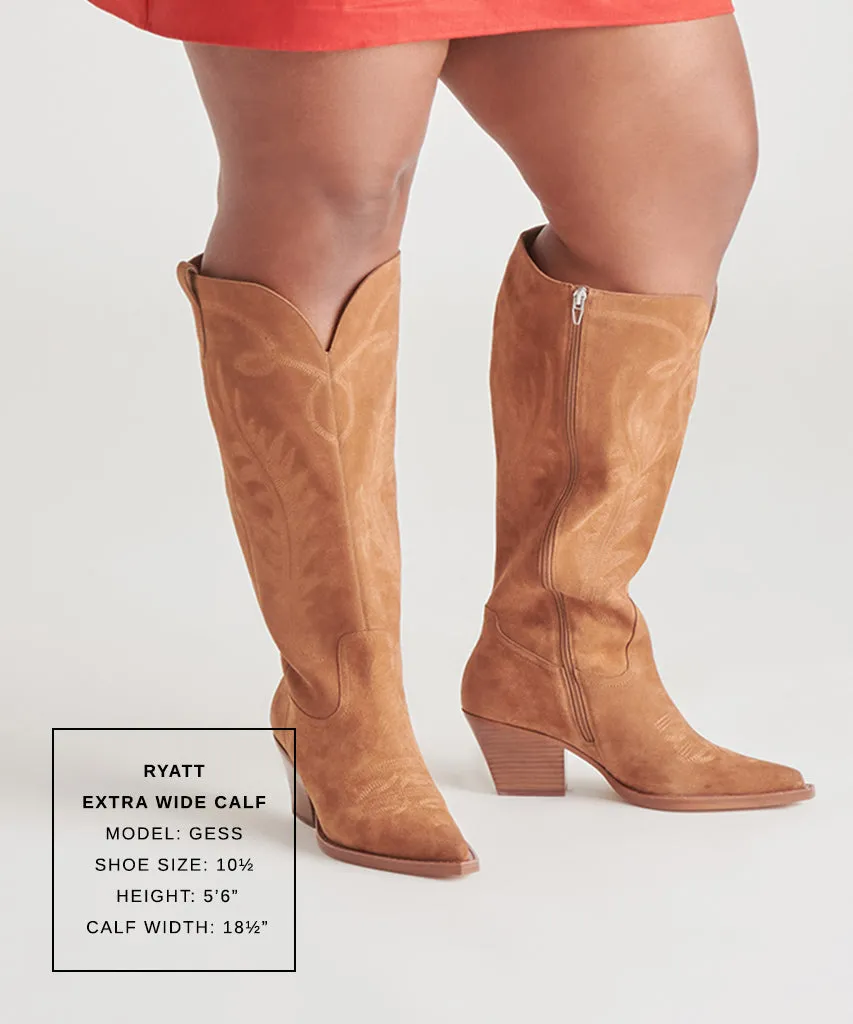 RYATT EXTRA WIDE CALF BOOTS PECAN SUEDE Dolce Vita