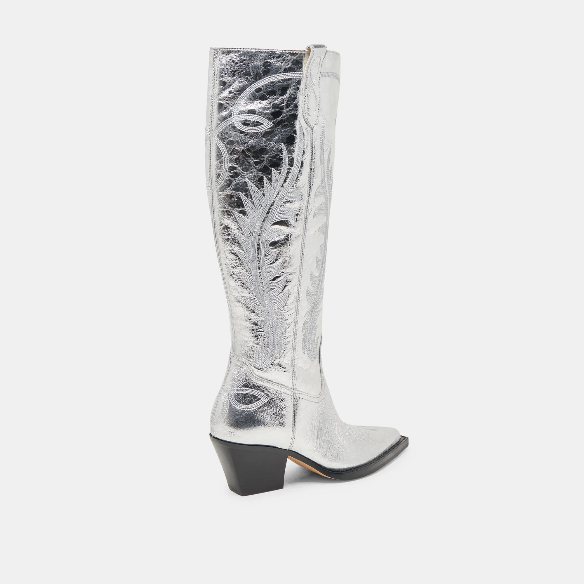 RYATT WIDE CALF BOOTS SILVER DISTRESSED LEATHER Dolce Vita
