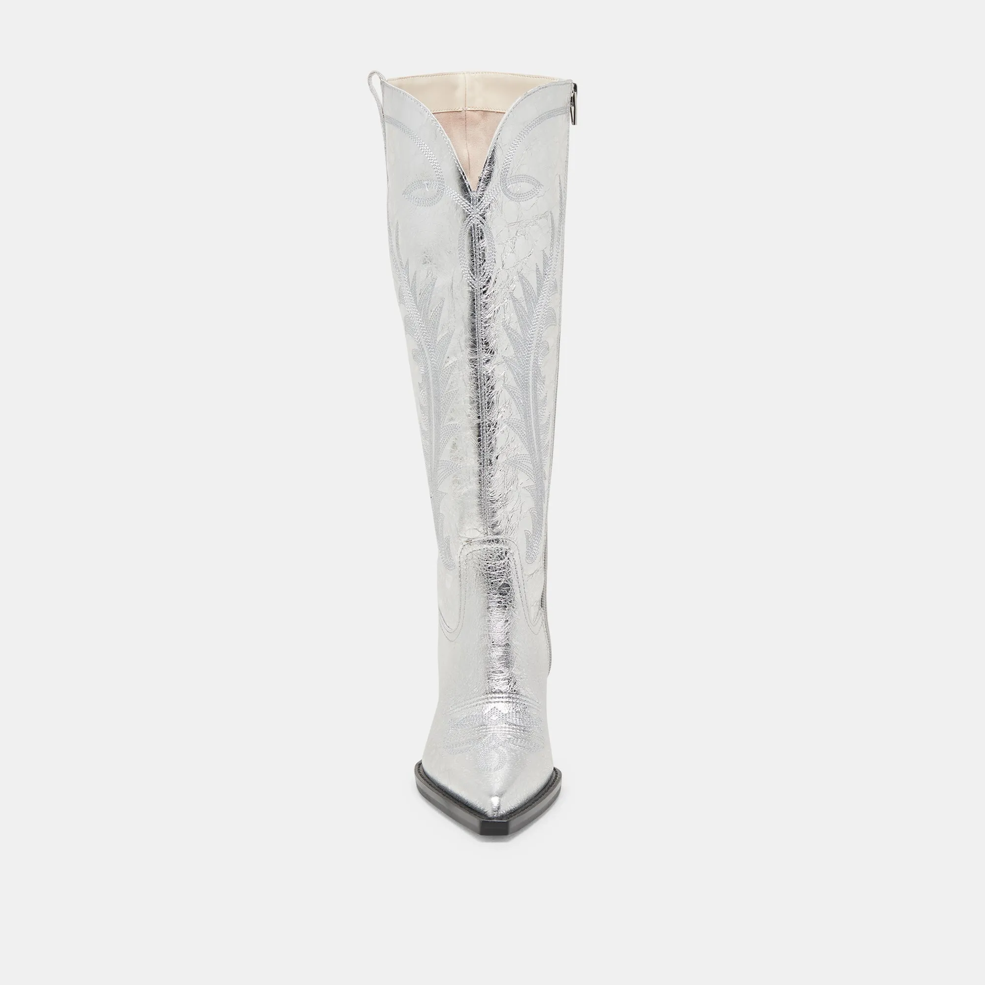 RYATT WIDE CALF BOOTS SILVER DISTRESSED LEATHER Dolce Vita
