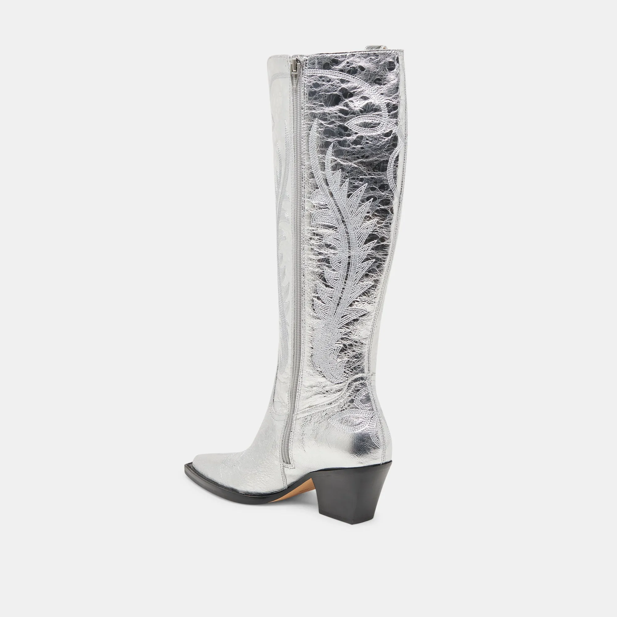 RYATT WIDE CALF BOOTS SILVER DISTRESSED LEATHER Dolce Vita