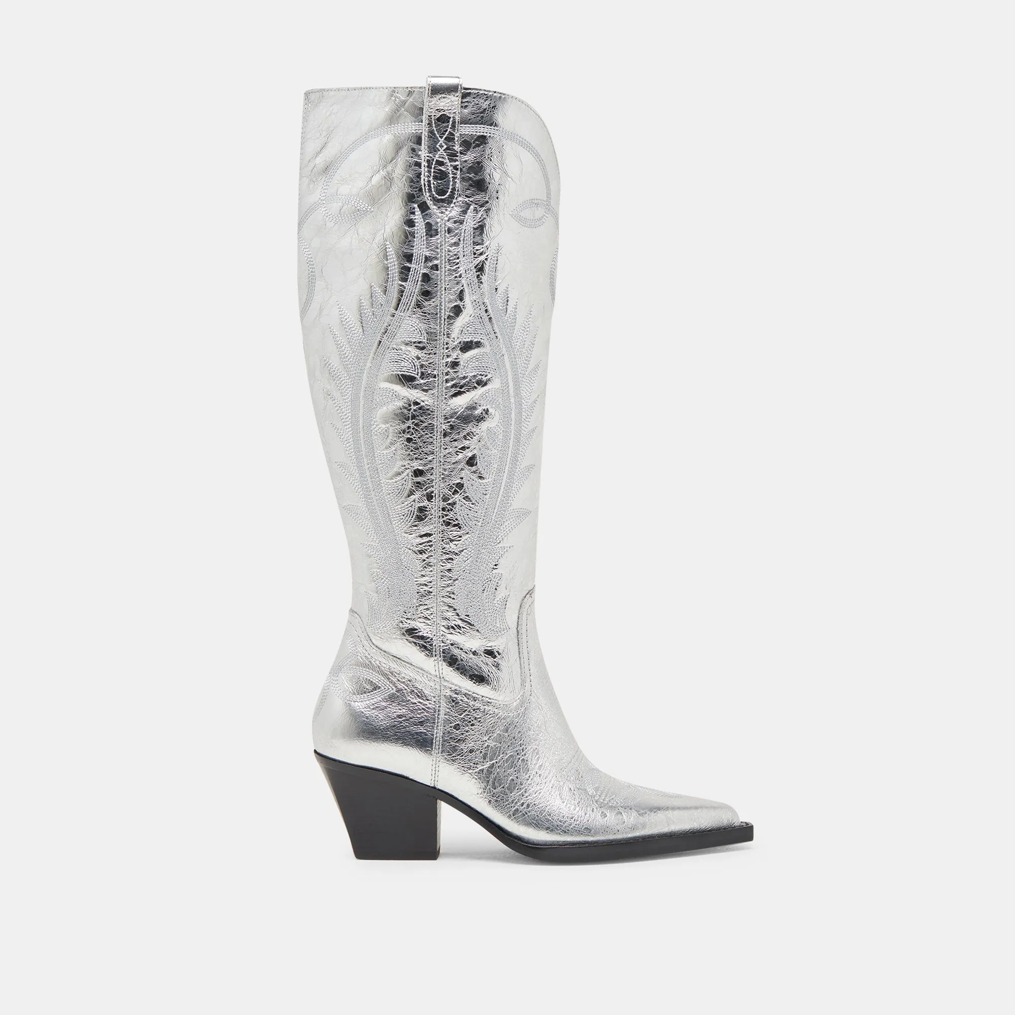 RYATT WIDE CALF BOOTS SILVER DISTRESSED LEATHER Dolce Vita