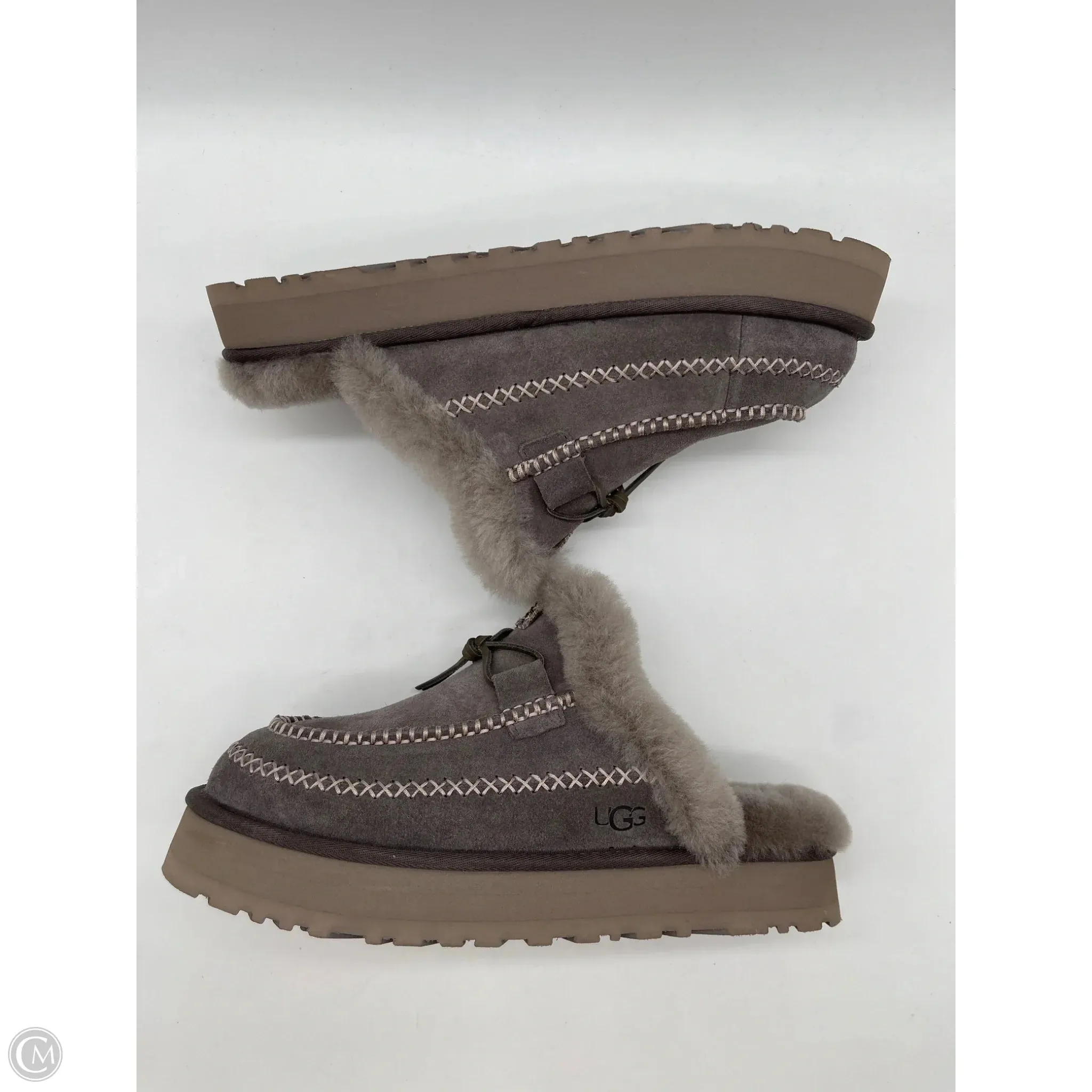 Sandals Designer By Ugg In Grey, Size: 12