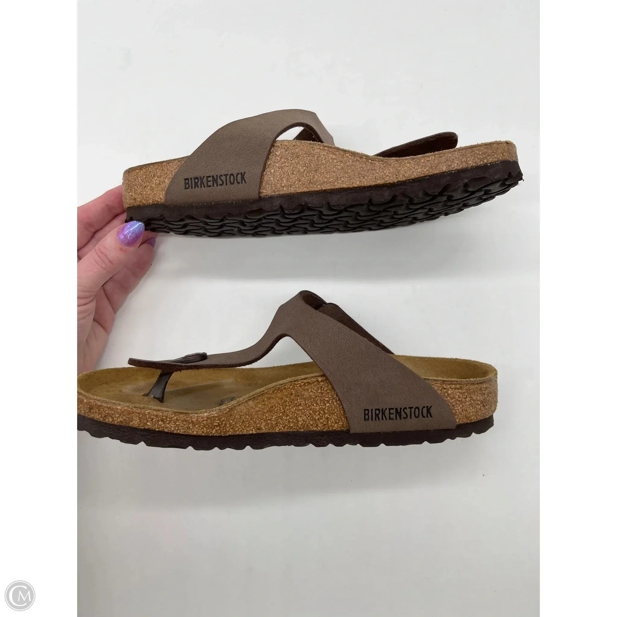 Sandals Flats By Birkenstock In Brown, Size: 7