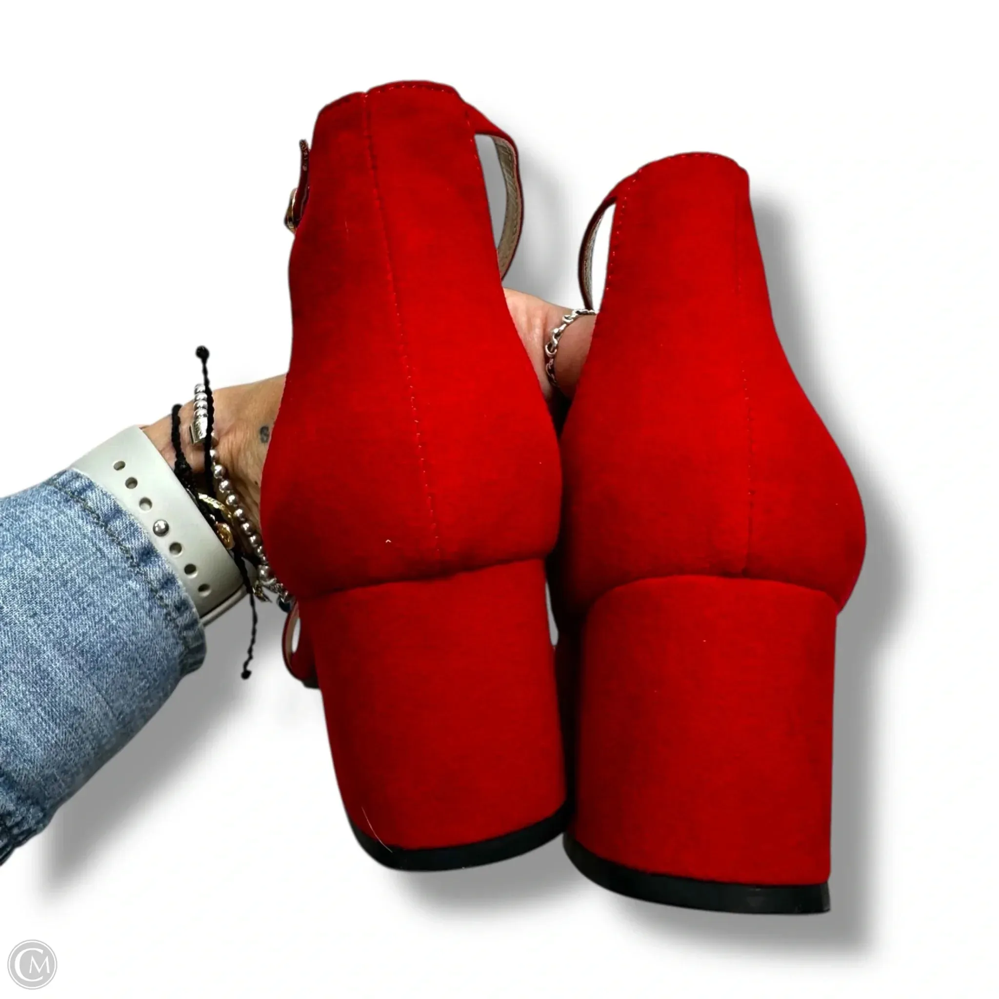 Shoes Heels Block By Clothes Mentor In Red, Size: 8