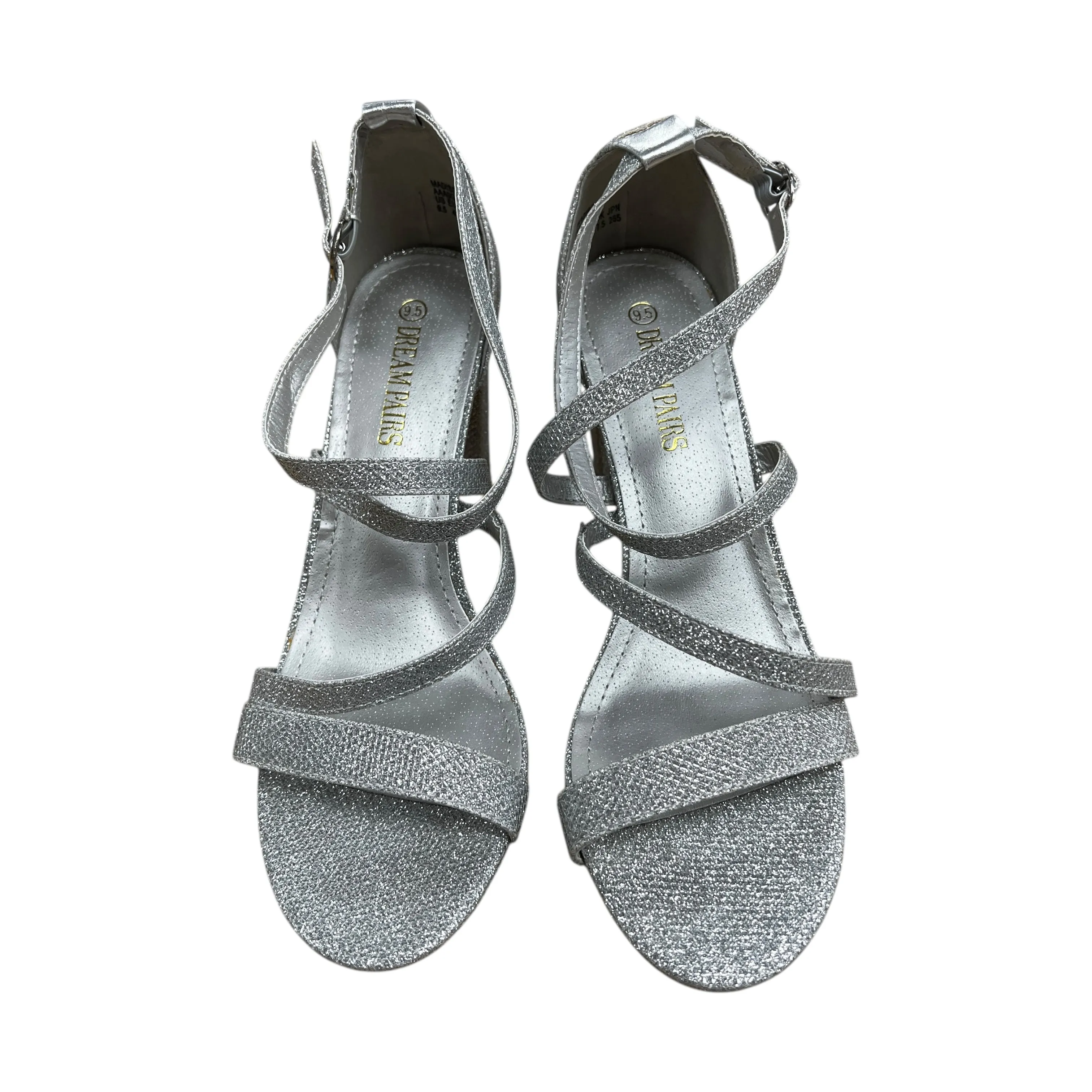 Shoes Heels Block By Dream Pairs In Silver, Size:9.5