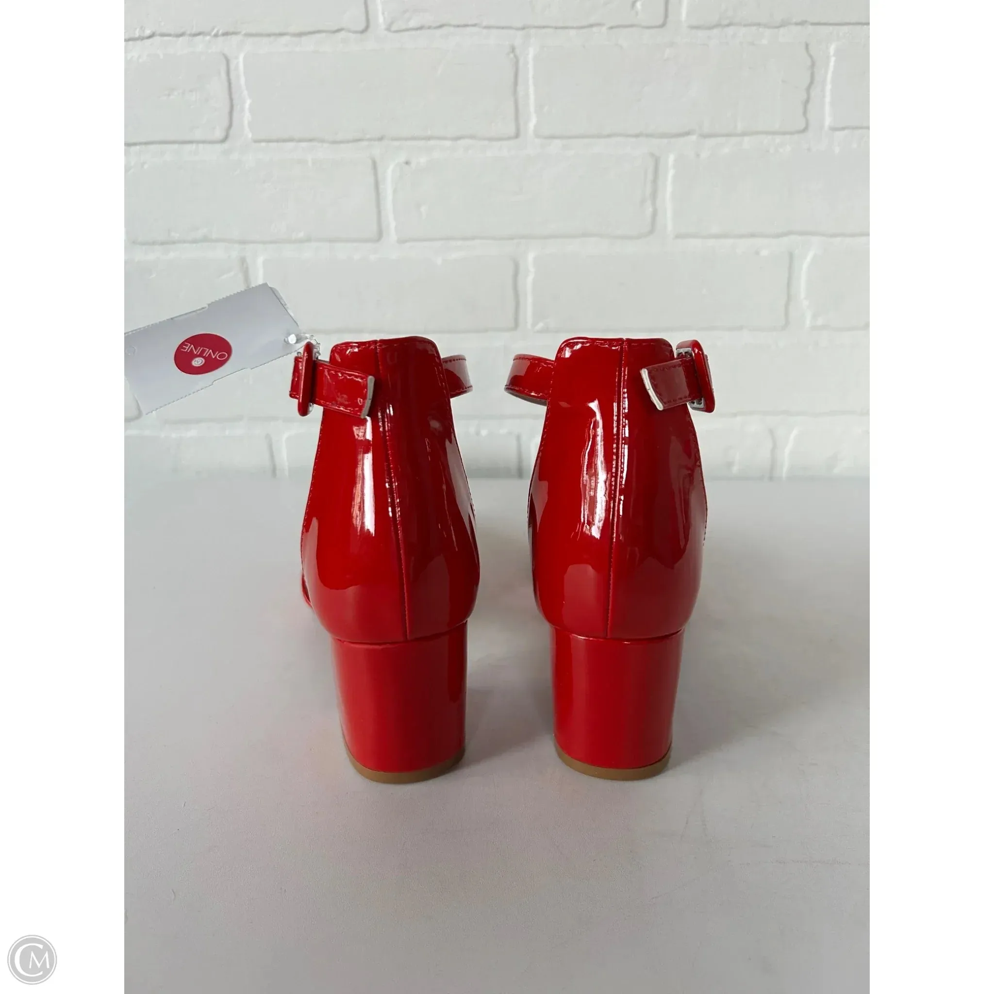 Shoes Heels Block By Forever In Red, Size: 8