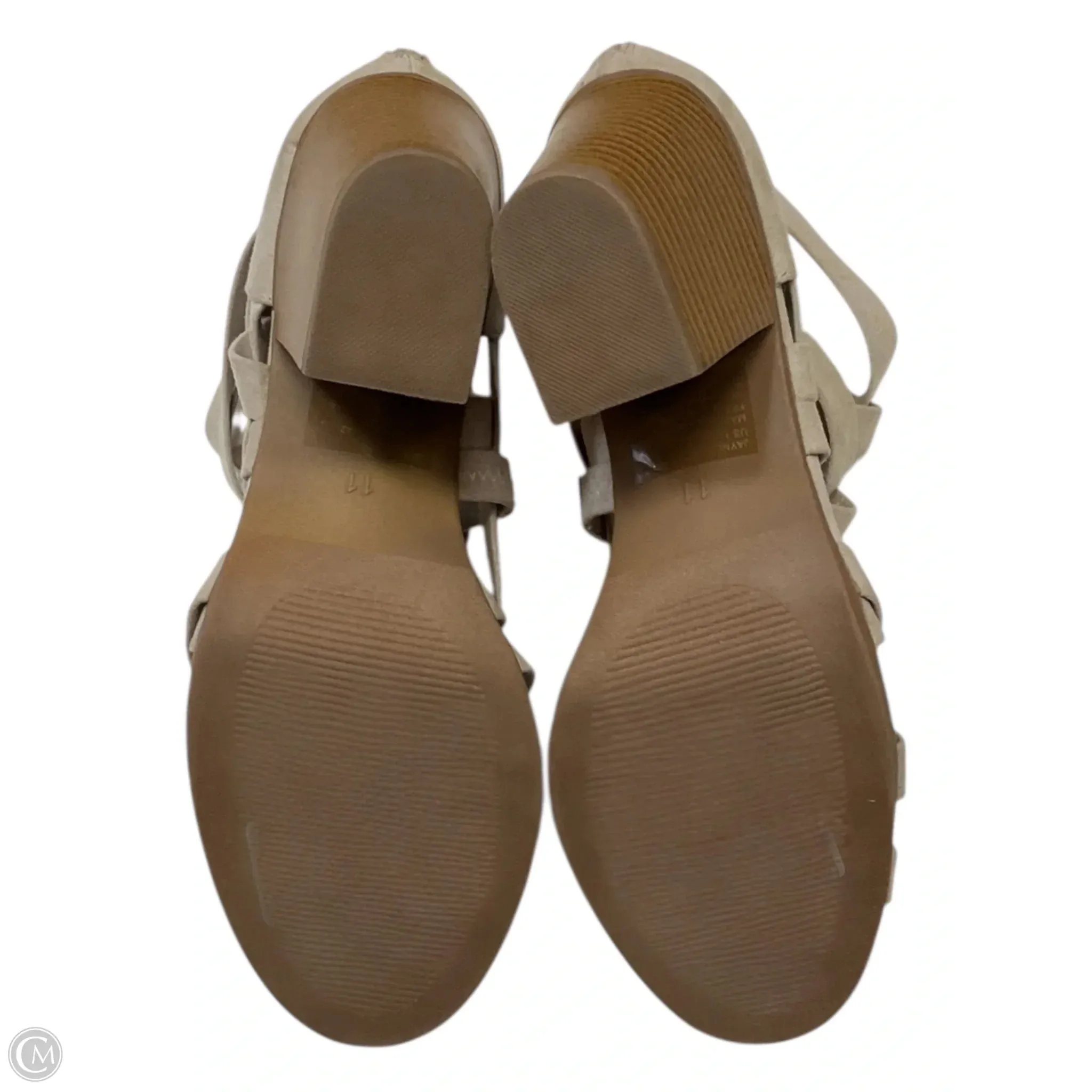 Shoes Heels Block By Just Fab In Beige, Size: 11