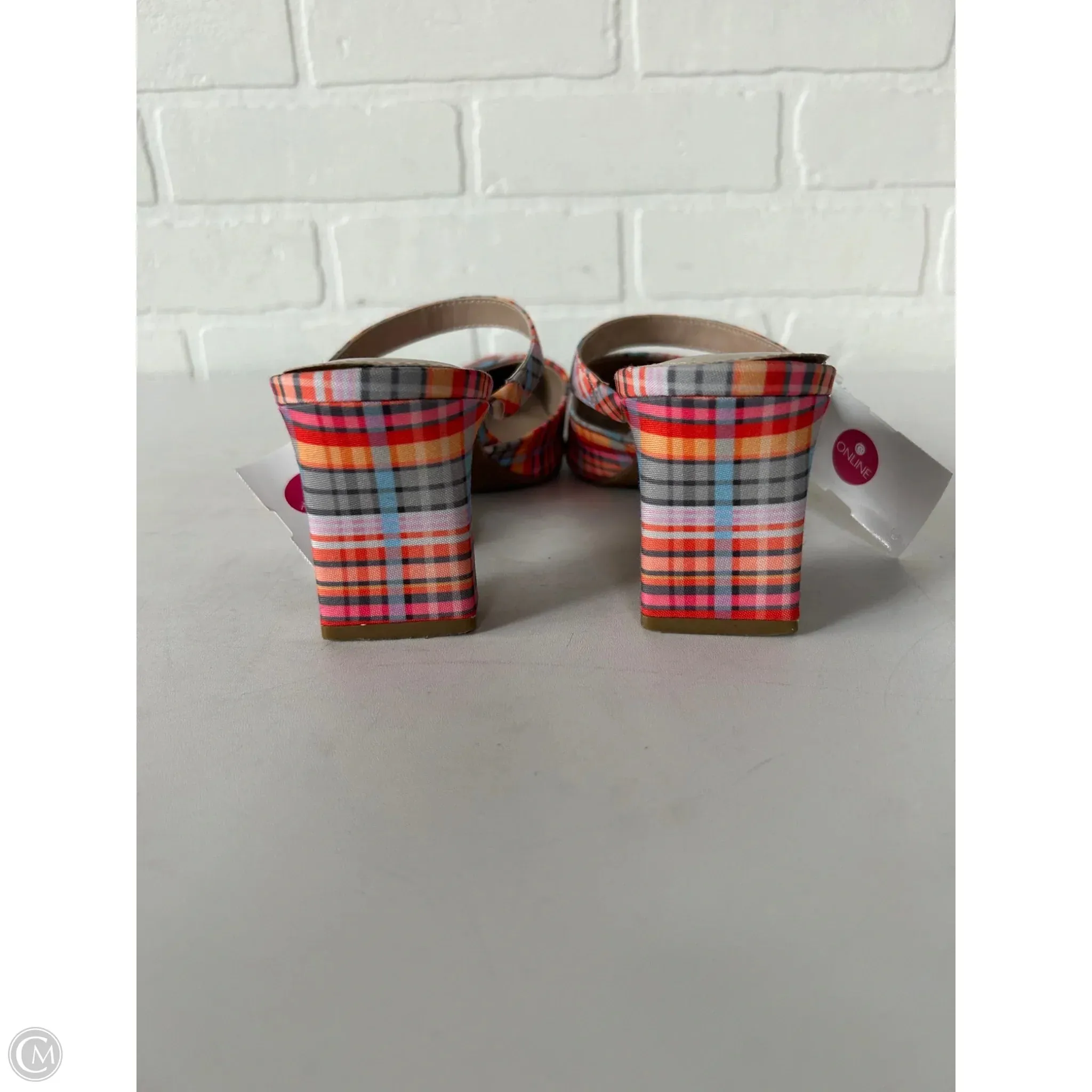 Shoes Heels Block By Kelly And Katie In Blue & Orange, Size: 9