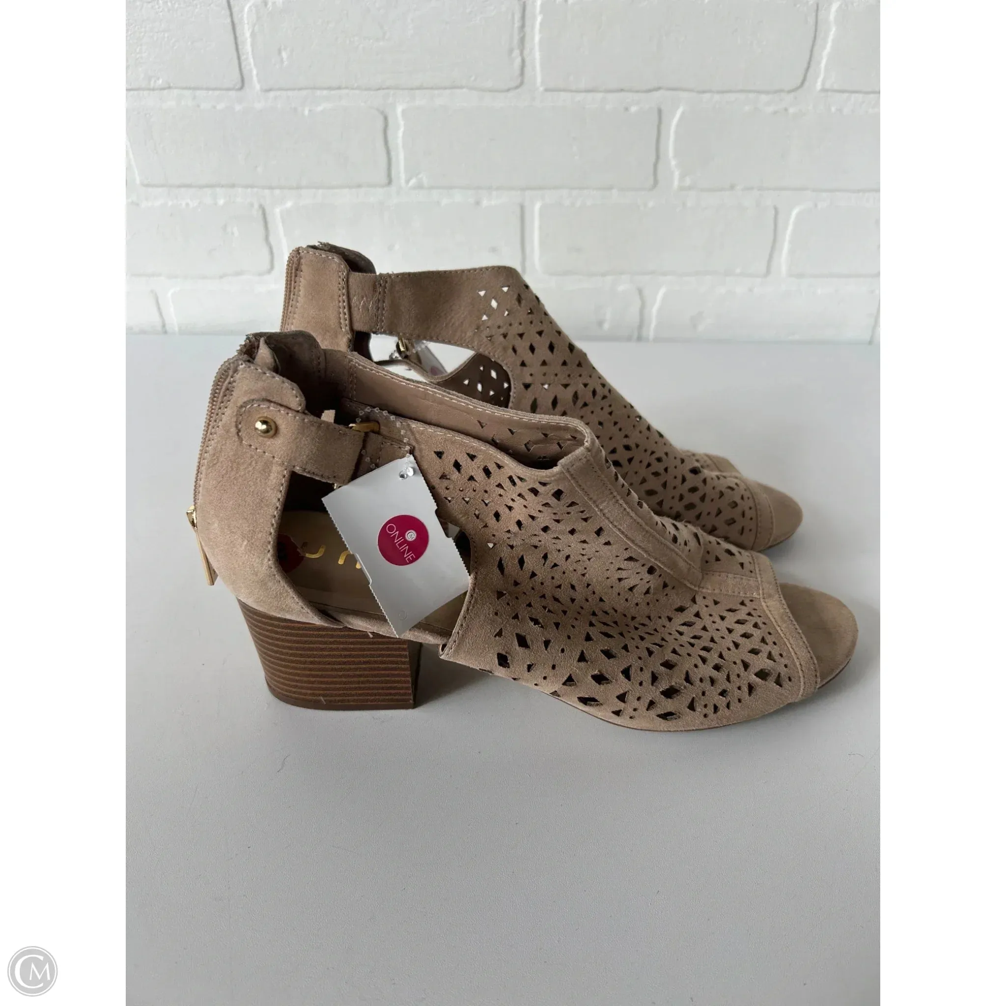 Shoes Heels Block By Unisa In Tan, Size: 10
