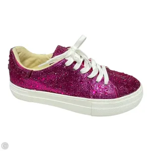 Shoes Sneakers By Betsey Johnson In Pink & White, Size: 8