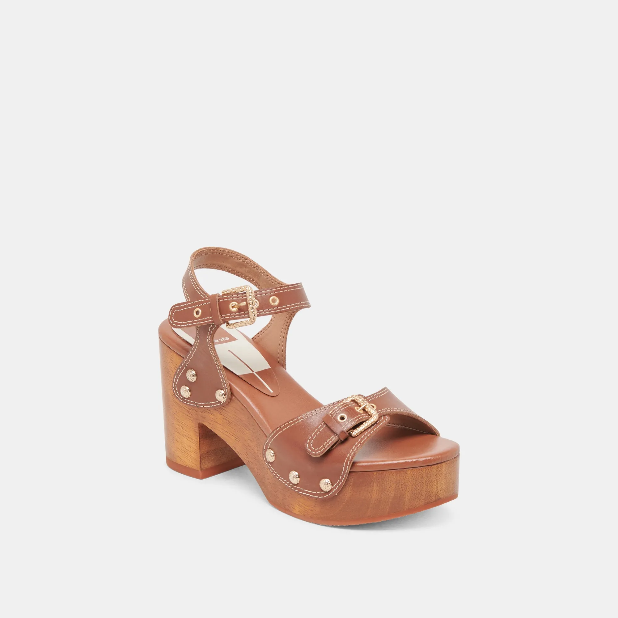 YANDY HEELS COGNAC LEATHER Dolce Vita