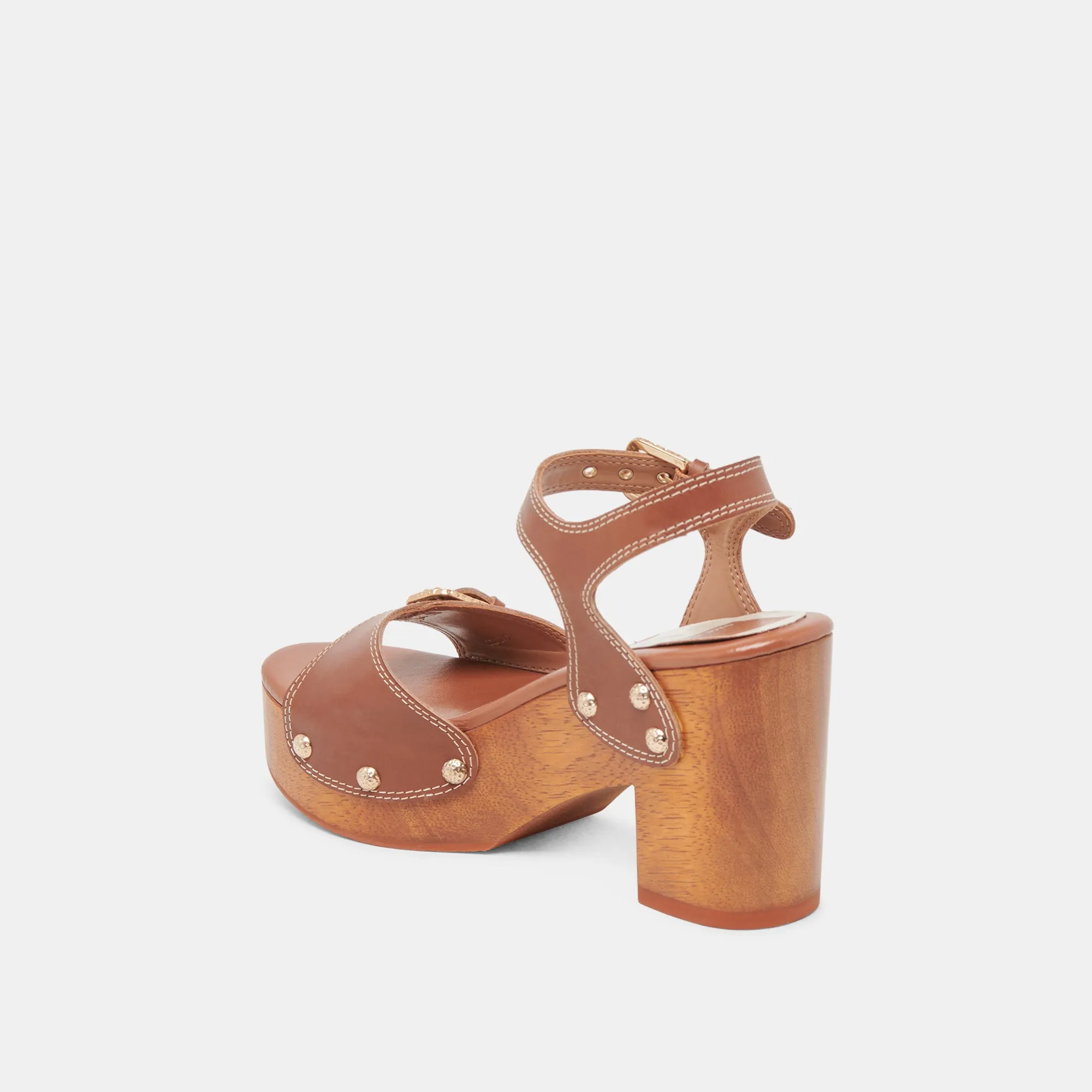 YANDY HEELS COGNAC LEATHER Dolce Vita