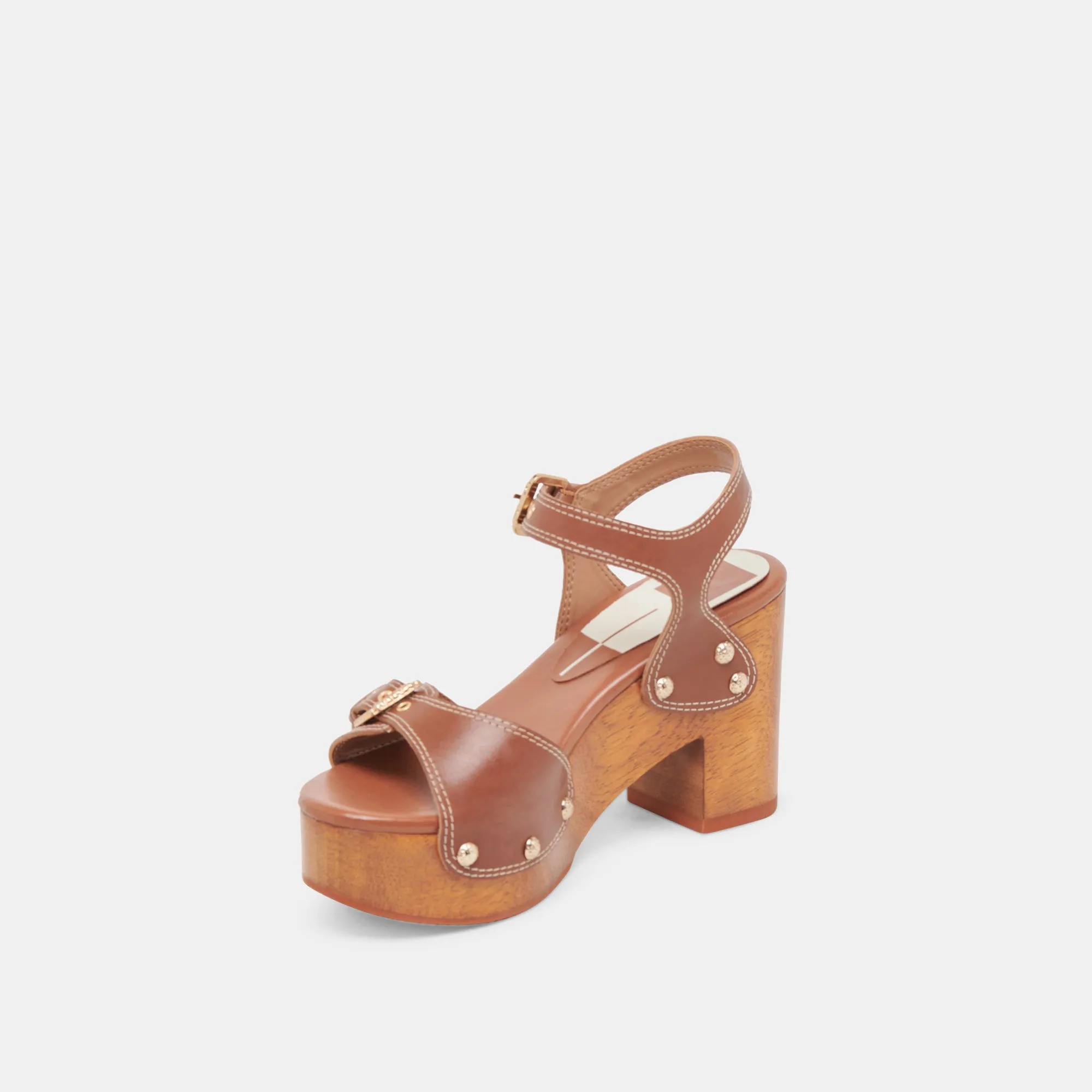 YANDY HEELS COGNAC LEATHER Dolce Vita