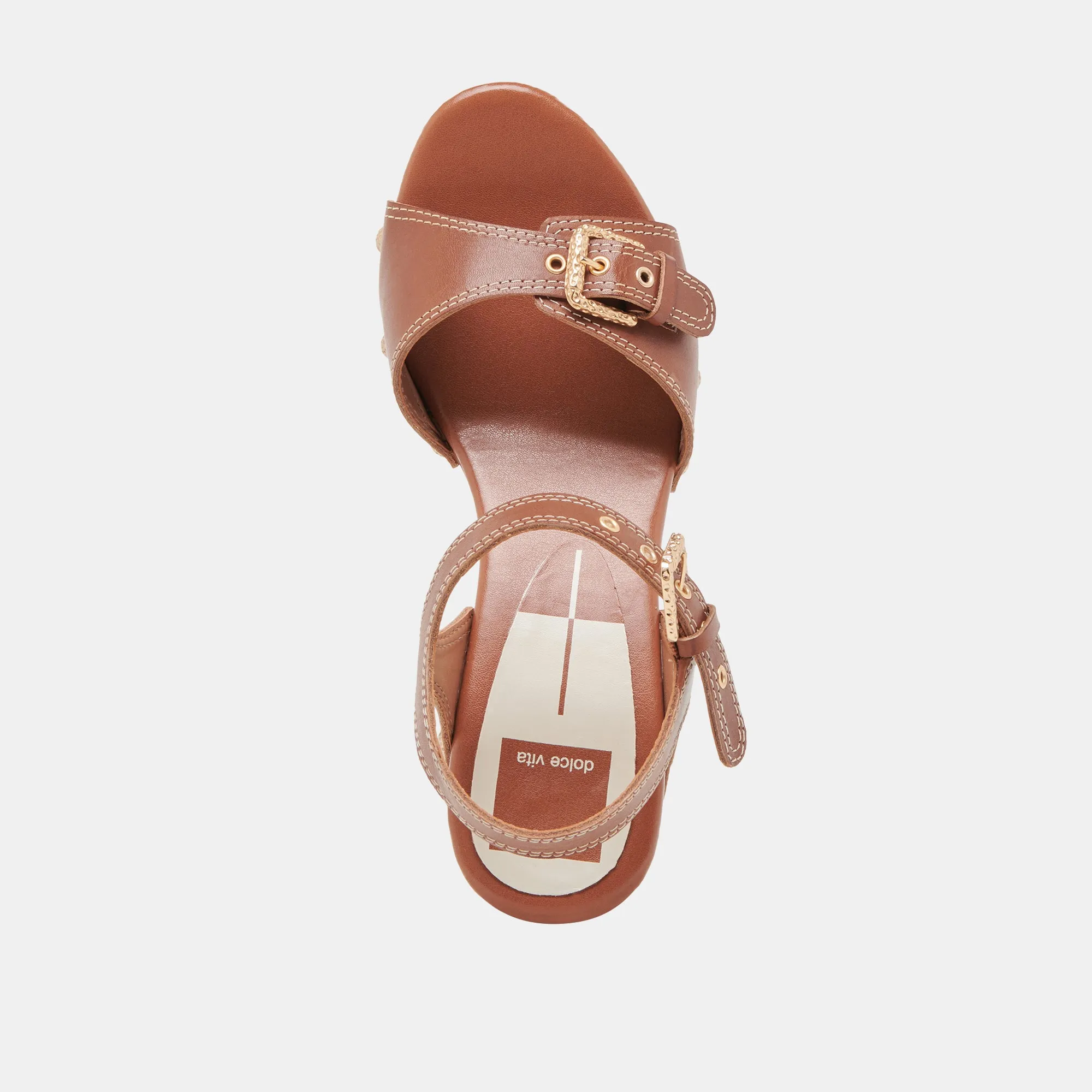 YANDY HEELS COGNAC LEATHER Dolce Vita